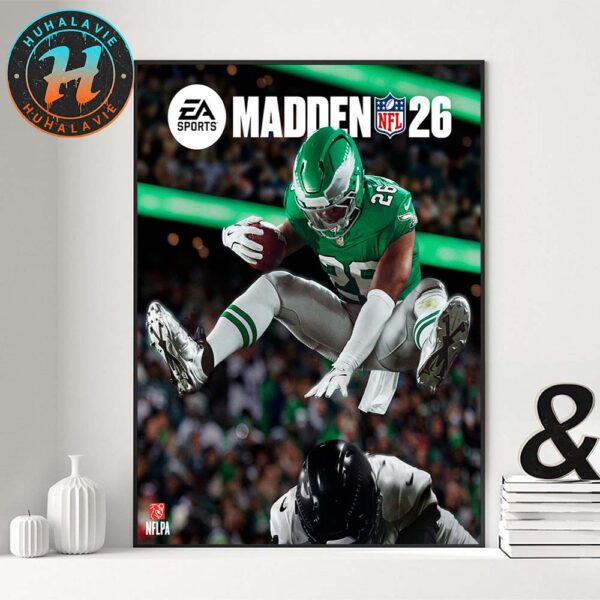 EA Sports Madden NFL 26 Cover Saquon Barkley Hurdled From Team Philadelphia Eagles Home Decor Poster Canvas