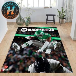 EA Sports Madden NFL 26 Cover Saquon Barkley Hurdled From Team Philadelphia Eagles Living Room Rug Carpet