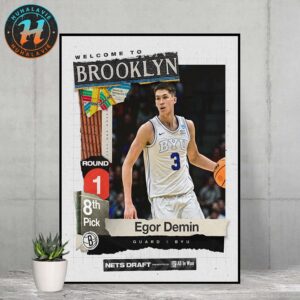 Egor Demin Select By Brooklyn Nets With The Round 1 Pick 8 In NBA Draft 2025 Home Decor Poster Canvas