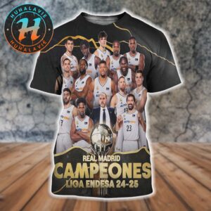 El Real Madrid Baloncesto Se Corono Campeon De La Liga Endesa 2024-25 All Over Print Shirt