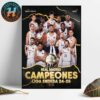 Congrats Real Madrid Baloncesto 2024-25 Campeones 38a Liga Home Decor Poster Canvas