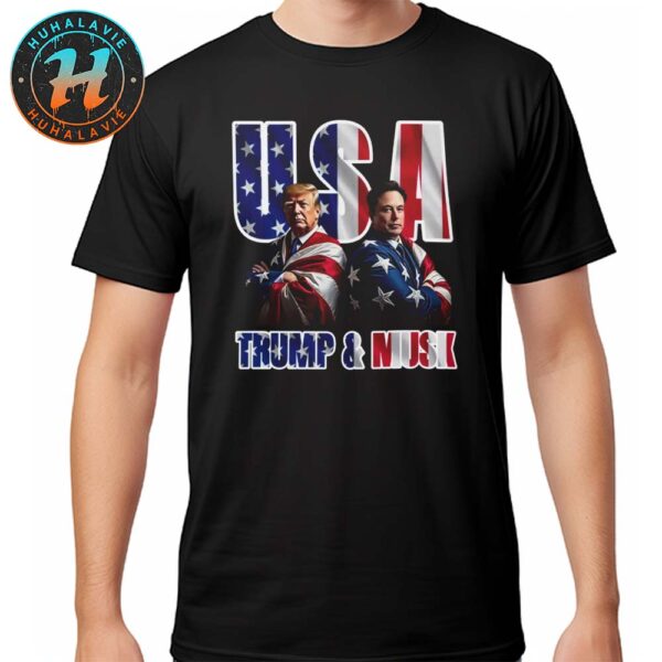 Elon Musk Vs Donald Trump USA Cover Flag American 2025 Black Unisex T-Shirt