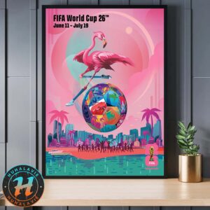 FIFA World Cup 2026 Miami Host City Poster Art By Rubem Robierb On June 11th-July 19th 2025 Home Decor Poster Canvas