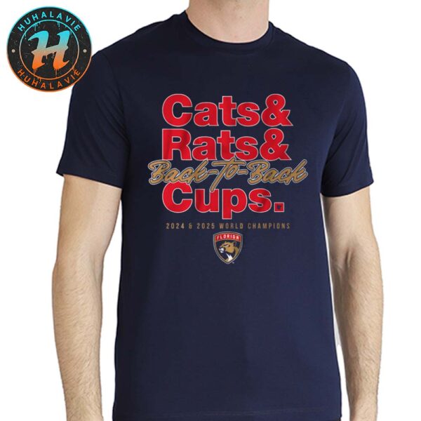 Florida Panthers Cats And Rats And 2024-2025 Back-To-Back Stanley Cup Champions Unisex T-Shirt