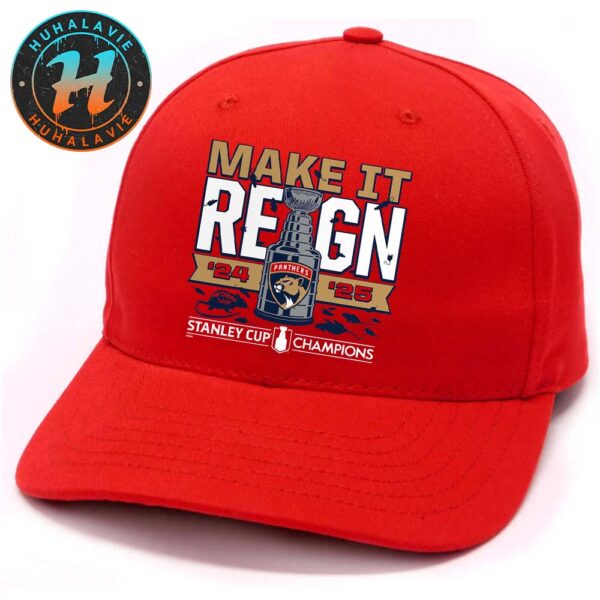 Florida Panthers Make It Reign Back-To-Back 2025 Stanley Cup Champions Red Classic Cap Snapback Hat