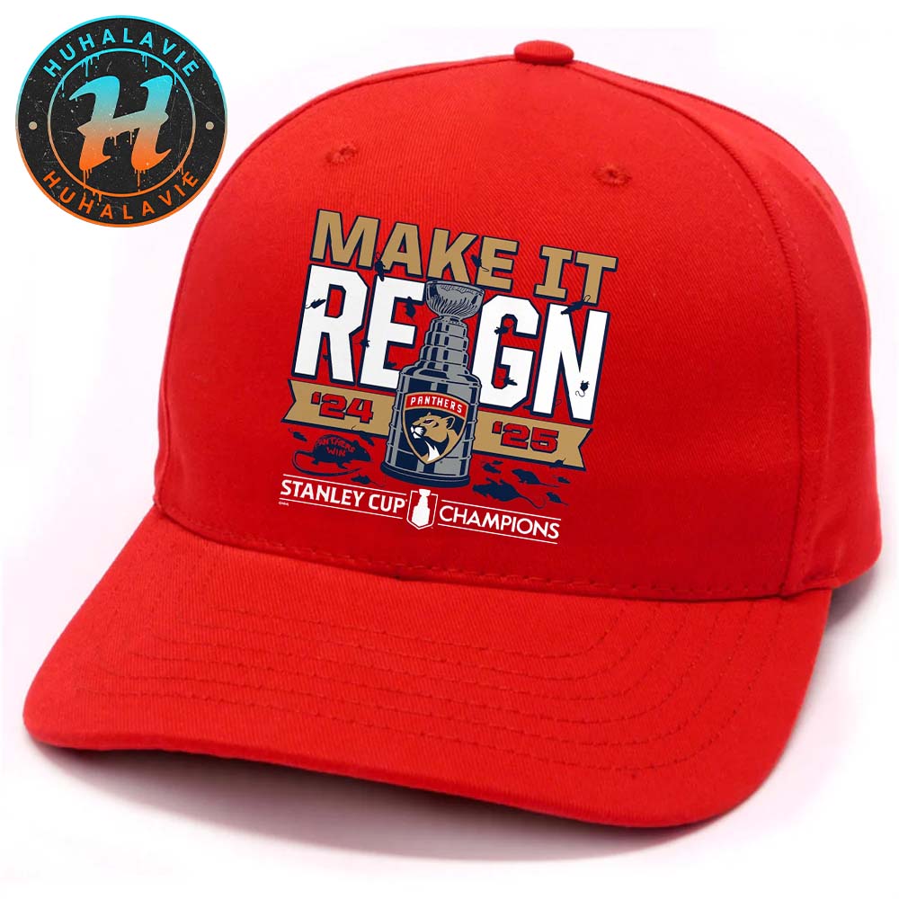 Florida Panthers Make It Reign Back-To-Back 2025 Stanley Cup Champions Red Classic Cap Snapback Hat Florida Panthers Make It Reign Back-To-Back 2025 Stanley Cup Champions Red Classic Cap Snapback Hat