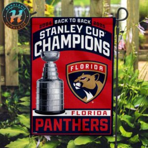 Florida Panthers NHL Back-To-Back Stanley Cup Champions 2024-2025 Two Sides Home Decor Garden House Flag