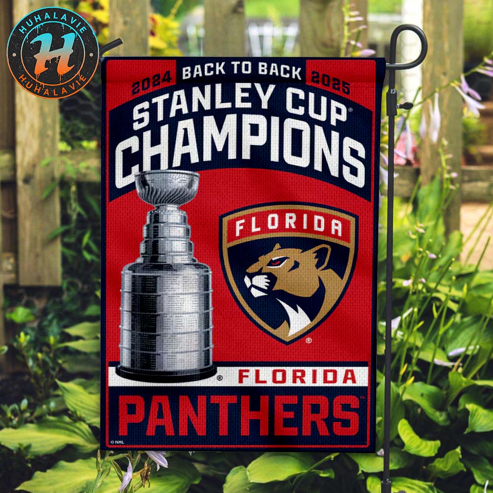 Florida Panthers NHL Back-To-Back Stanley Cup Champions 2024-2025 Two Sides Home Decor Garden House Flag Florida Panthers NHL Back-To-Back Stanley Cup Champions 2024-2025 Two Sides Home Decor Garden House Flag