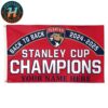 Florida Panthers NHL Back-To-Back Stanley Cup Champions 2024-2025 Two Sides Home Decor Garden House Flag