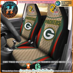 Green Bay Packers NFL x Gucci Luxury Car Seat Covers