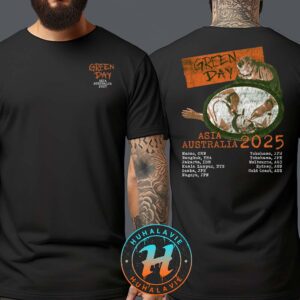Green Day Asia And Australia 2025 Tour Merch Surgeon Artwork With Tour Dates Two Sided Print Unisex T-Shirt