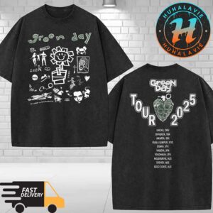 Green Day Tour 2025 Merch Asia And Australia Tour Washed T-Shirt