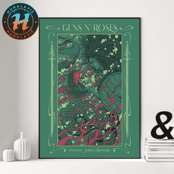 Guns N Roses Aarhus Denmark Tonight Poster At Eskelunden On June 26 Europe Summer Tour 2025 Home Decor Poster Canvas