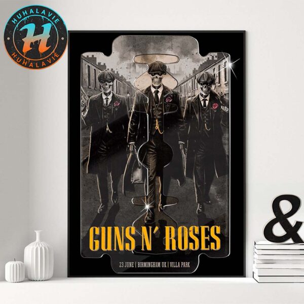 Guns N Roses Birmingham UK Tonight Poster At Villa Park On June 23 European And Middle Eastern Tour 2025 Home Decor Poster Canvas