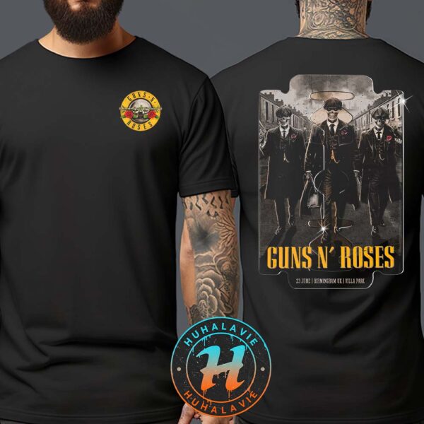 Guns N Roses Birmingham UK Tonight Poster At Villa Park On June 23 European And Middle Eastern Tour 2025 Two Sided Print T-Shirt
