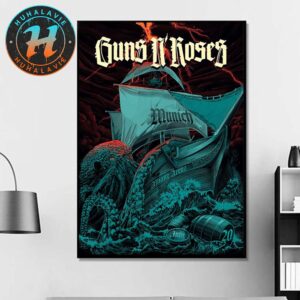 Guns N Roses Munich DE Music Poster At Allianz Arena On June 20 European And Middle Eastern Tour 2025 Home Decor Poster Canvas