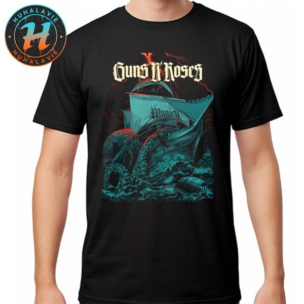Guns N Roses Munich DE Music Poster At Allianz Arena On June 20 European And Middle Eastern Tour 2025 Unisex T-Shirt
