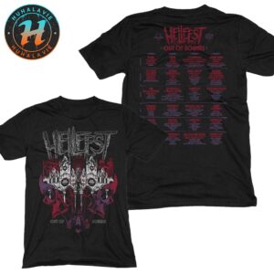 Hellfest Out Of Bounds Skyline Lineup On June 19-22 2025 Merch Two Sided Print Unisex T-Shirt