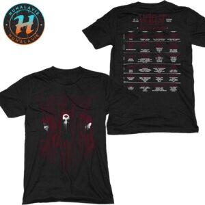 Hellfest Strange Merch Tee Out Of Bounds Full Lineup On June 19-22 2025 Black Two Sided Print Unisex T-Shirt