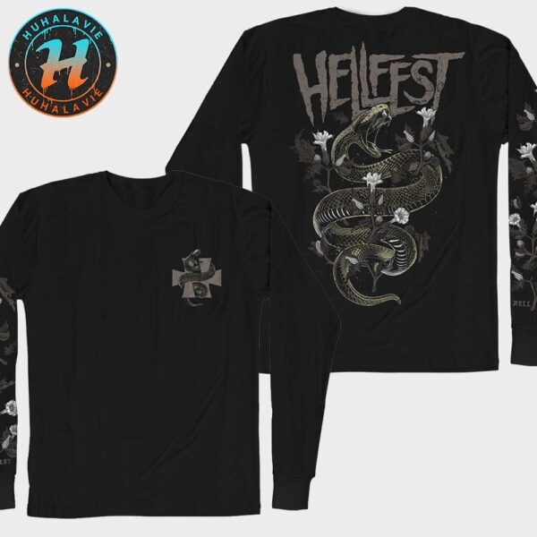 Hellfest Summer Open Air Snakes Cover 2025 Long Sleeves Black T-Shirt