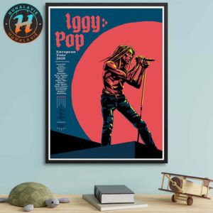 Iggy Pop Band European Tour 2025 Poster List Cities Home Decor Poster Canvas