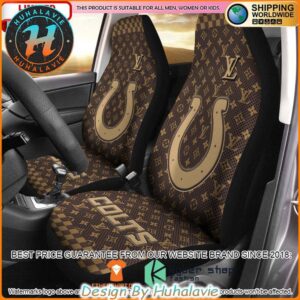 Indianapolis Colts NFL x Louis Vuitton Luxury Pattern Car Seat Covers