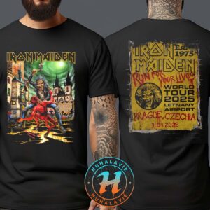 Iron Maiden Prague Czech Republic Exclusive Tee On May 31 2025 At Letnany Airport Run For Your Lives World Tour 2025 T-Shirt