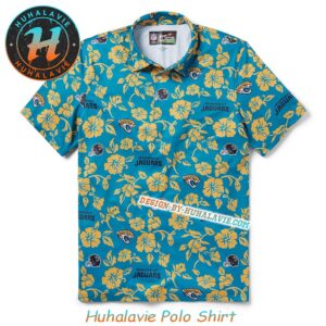 Jacksonville Jaguars NFL Branded Helmet With Pattern Overlay Pua Collection 2025 Polo Shirt