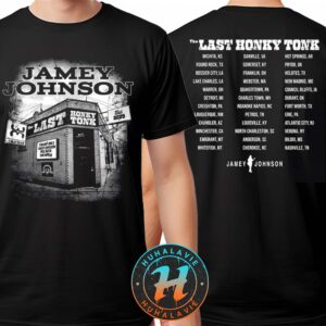 Jamey Johnson Last Honky Tonk Tour 2025 Cities List Black Two Sided Print Unisex T-Shirt