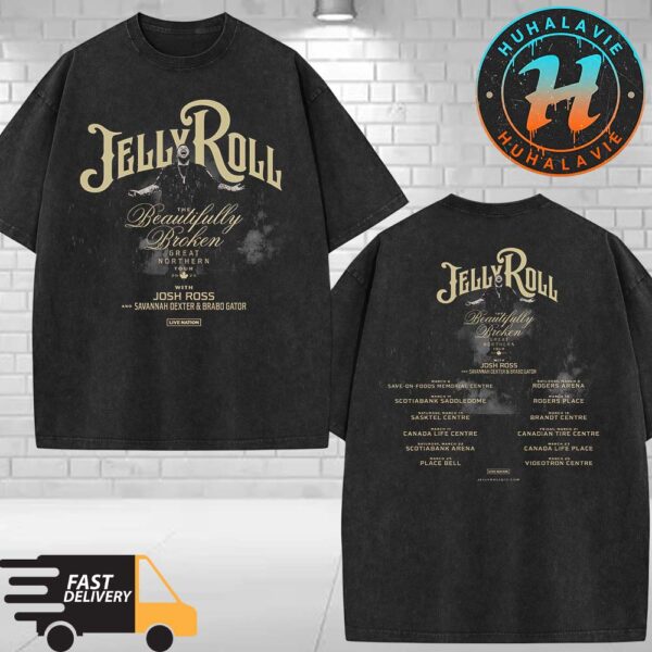 Jelly Roll The Beautifully Broken Great Northern 2025 Canada Tour Dates Washed T-Shirt