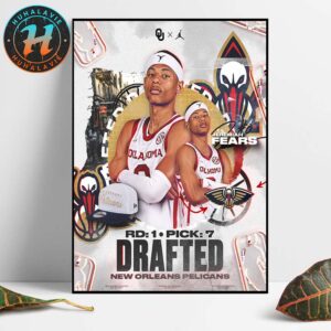Jeremiah Fears Select By New Orleans Pelicans With The Round 1 Pick 7 In NBA Draft 2025 Home Decor Poster Canvas