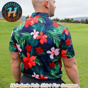 Jungle Hibiscus Pattern Island Vibes YATTA Golf Polo Shirt