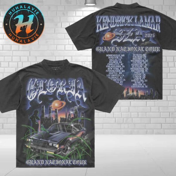 Kendrick Lamar And SZA Grand National Tour 2025 GNT Gloria Bug Tour Two Sided Print T-Shirt