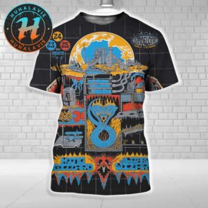 King Gizzard And the Lizard Wizard In Barcelona Spain Blue Snake Music Poster On May 23 24 25 At Plaza Mayor de El Poble Espanyol All Over Print Shirt