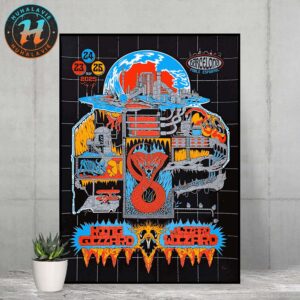 King Gizzard And the Lizard Wizard In Barcelona Spain Red Snake Concert Poster At Plaza Mayor de El Poble Espanyol On May 23 24 And 25 Tour 2025 Poster Canvas