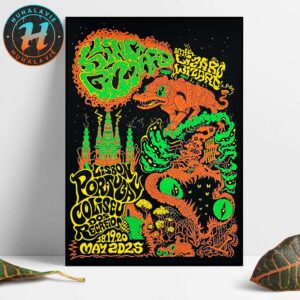 King Gizzard And the Lizard Wizard In Lisbon Portugal  Orange Gator Poster 3 Night At Coliseu dos Recreios On May 18th 19th And 20th Home Decor Poster Canvas