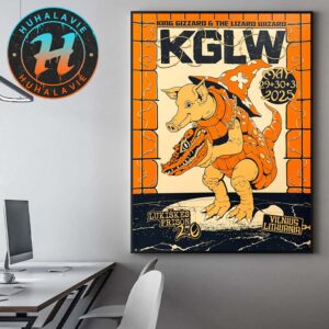 King Gizzard And the Lizard Wizard In Vilnius Lithuania Concert Orange Poster At Lukiškės Prison 2.0 On May 29 30 And 31th 2025 Home Decor Poster Canvas