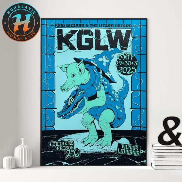 King Gizzard And the Lizard Wizard In Vilnius Lithuania Show Blue Poster On May 29 30 And 31th 2025 At Lukiškės Prison 2.0 Poster Canvas