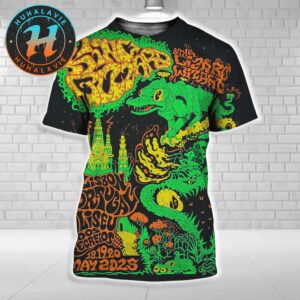 King Gizzard And the Lizard Wizard On May 18th 19th And 20th Green Gator Poster In Lisbon Portugal Coliseu dos Recreios All Over Print Shirt