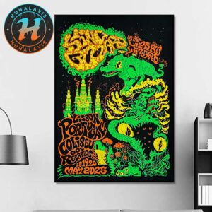 King Gizzard And the Lizard Wizard On May 18th 19th And 20th Green Gator Poster In Lisbon Portugal Coliseu dos Recreios Home Decor Poster Canvas