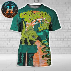 King Gizzard And the Lizard Wizard Plovdiv Bulgaria Green Fish Concert Poster On June 8th 9th And 10th 2025 At Ancient Theatre All Over Print Shirt