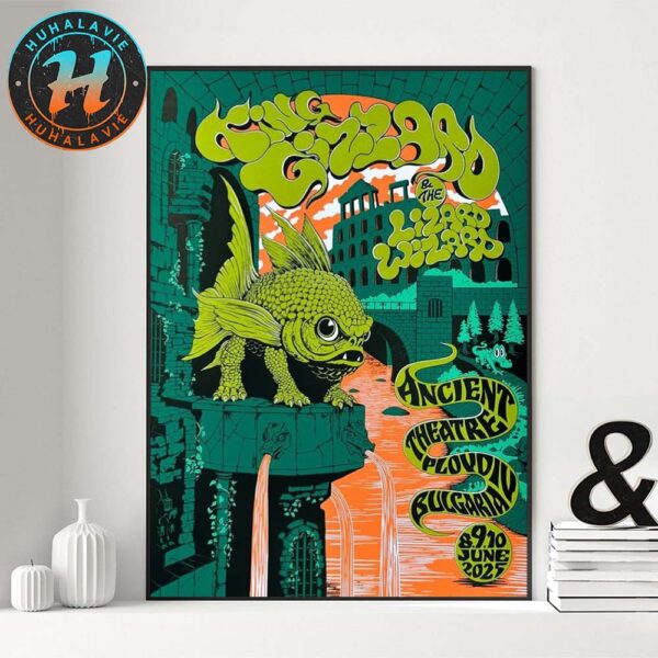 King Gizzard And the Lizard Wizard Plovdiv Bulgaria Green Fish Concert Poster On June 8th 9th And 10th 2025 At Ancient Theatre Home Decor Poster Canvas