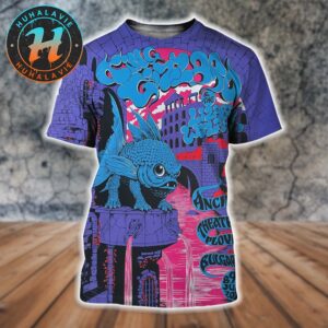 King Gizzard And the Lizard Wizard Plovdiv Bulgaria Purple Fish Tonight Poster At Ancient Theatre On June 8th 9th And 10th 2025 All Over Print Shirt