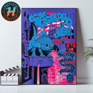 King Gizzard And the Lizard Wizard Plovdiv Bulgaria Purple Fish Tonight Poster At Ancient Theatre On June 8th 9th And 10th 2025 Hoem Decor Poster Canvas