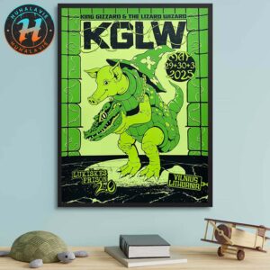 King Gizzard And the Lizard Wizard Vilnius Lithuania 3 Night Green Poster For Lukiškės Prison 2.0 On May 29 30 And 31th 2025 Home Decor Poster Canvas