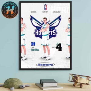 Kon Knueppel Select By Charlotte Hornets With The Round 1 Pick 4 In NBA Draft 2025 Home Decor Poster Canvas