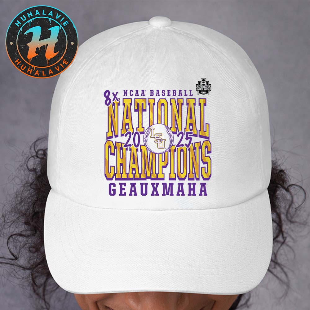 LSU Tigers 8x NCAA Baseball Mens College World Series 2025 Champions Geauxmaha Stolen Base Classic Cap Snapback Hat LSU Tigers 8x NCAA Baseball Mens College World Series 2025 Champions Geauxmaha Stolen Base Classic Cap Snapback Hat