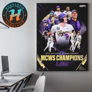 LSU Tigers Baseball 8th National Championship MCWS Champions 2025 NCAA Division I Home Decor Poster Canvas