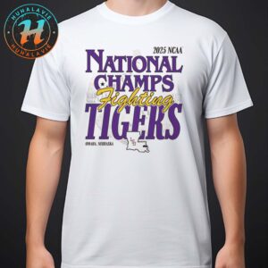 LSU Tigers Fightinh Tigers 2025 NCAA Baseball Mens College World Series Champions White T-Shirt