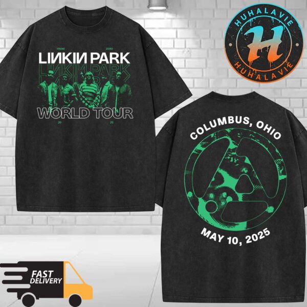 Linkin Park Columbus Ohio From Zero World Tour 2025 Sonic Temple Fest Concert Tee On May 10 2025 Washed T-Shirt